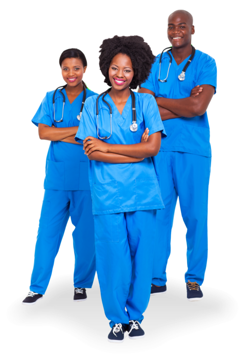 Group of african american hospital workers